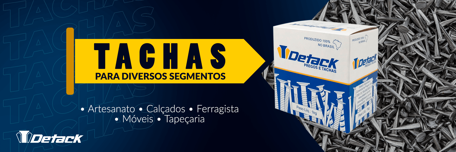Tachas Detack para calçados, estofados e ferragens